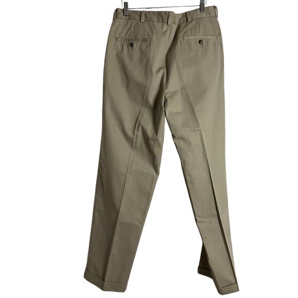 Brooks Brothers Elliot Fit Pleated Khaki Tan Advantage Chino Pants Size 34x32 - Picture 6 of 8